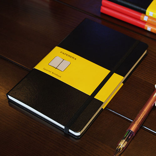 Notebook Dotted A5 - Kantor Klasik Sekolah Hardcover Kulit Band