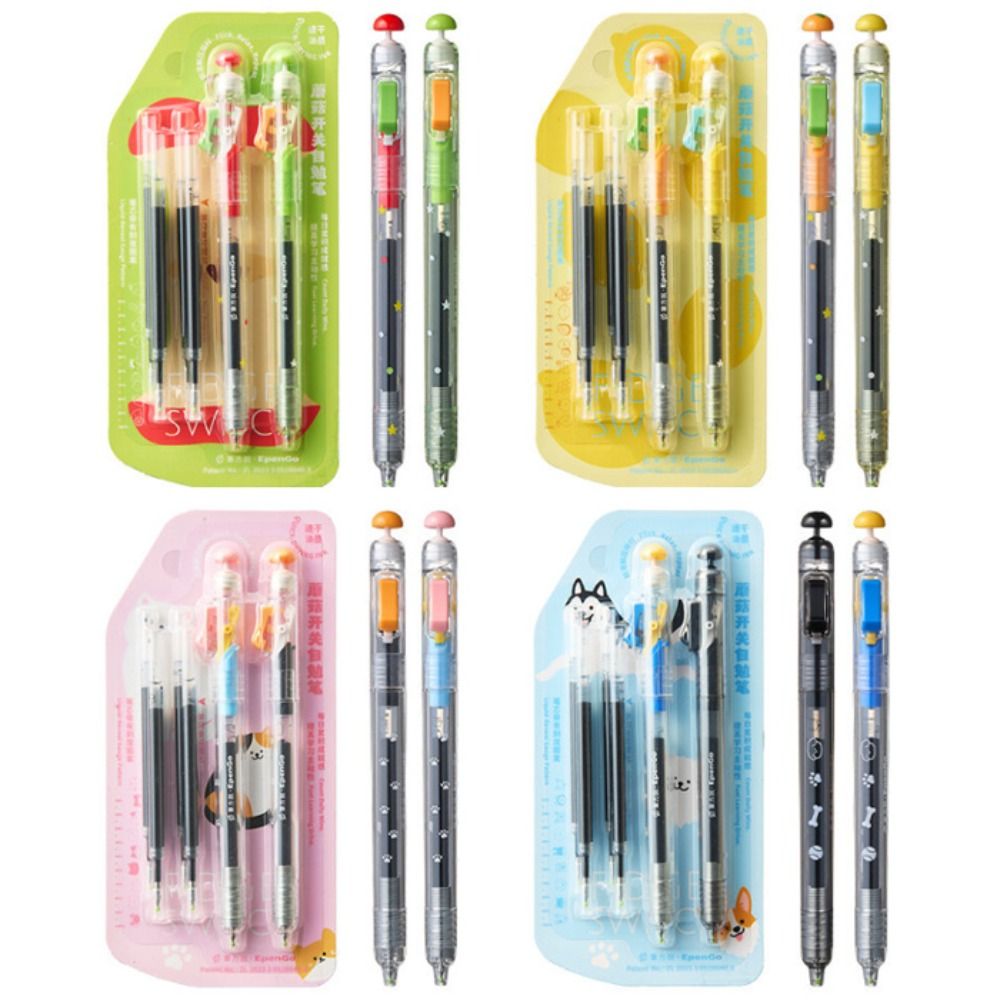Gel Ink Pen Set - 4 Buah/Set Pena Sakelar Santai 0.5Mm