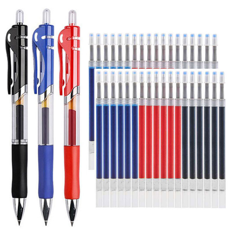 Gel Ink Pen Set - 10/30 Buah Set Isi Ulang Pena