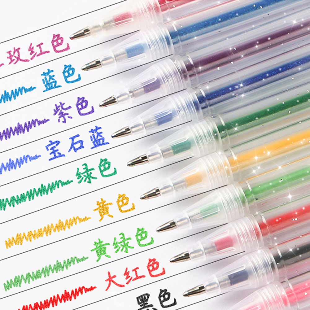 Gel Ink Pen Set - Set Pulpen Gel Glitter Tinta Mengalir