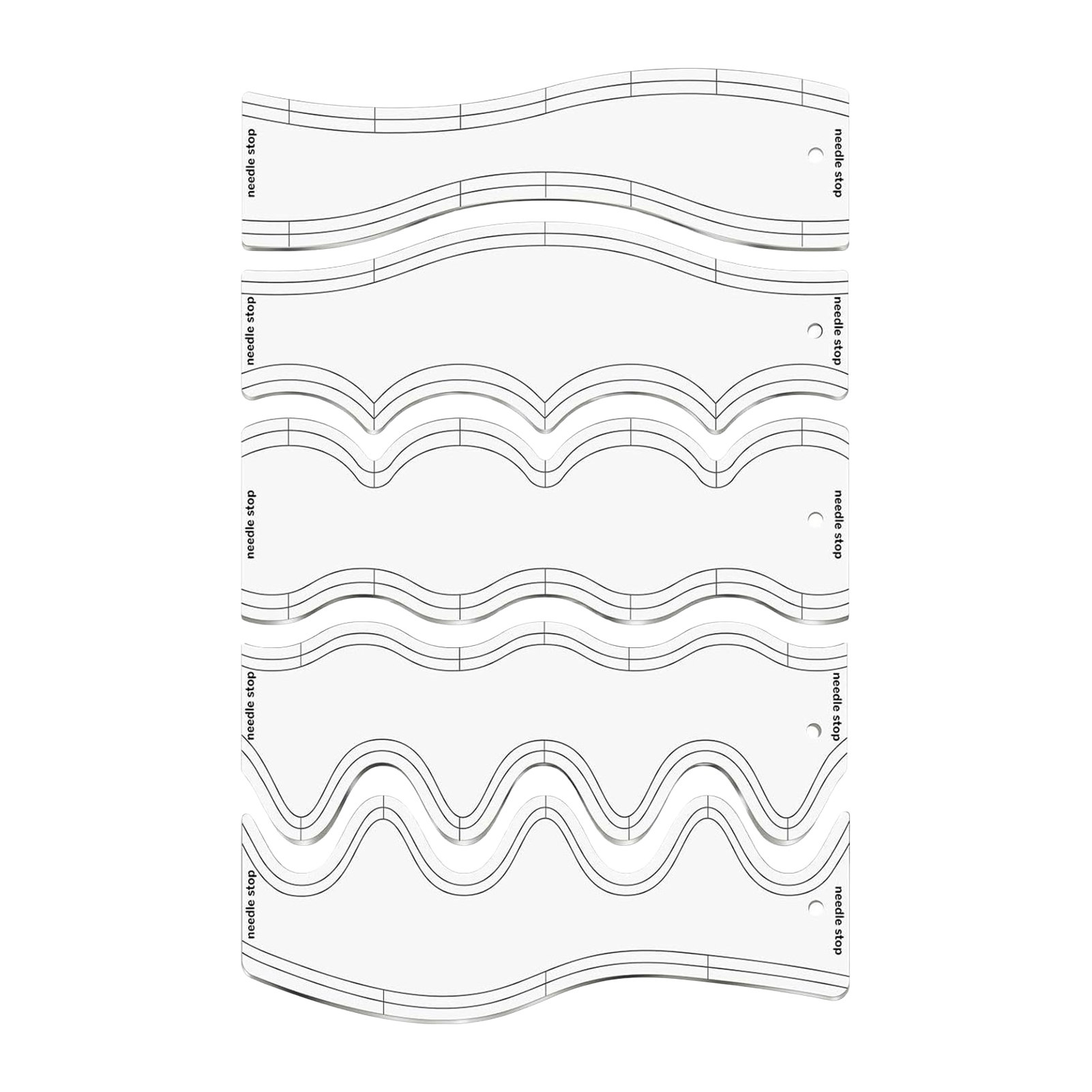 Ruler Set Transparent - Penggaris Quilting Presisi Transparan untuk Proyek
