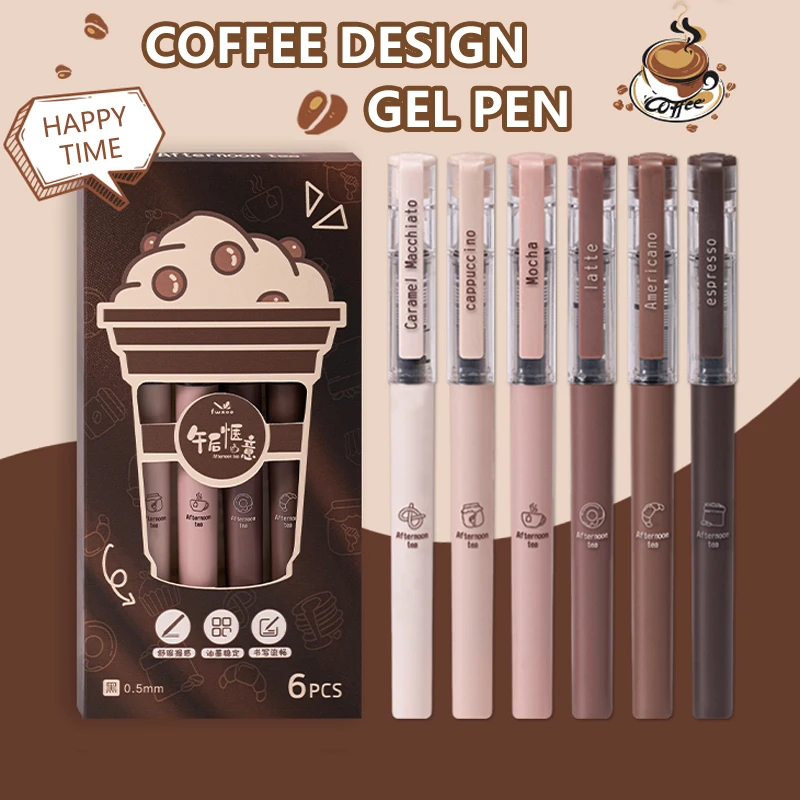 Gel Ink Pen Set - 6 Pcs/Set Pulpen Gel Seri Teh