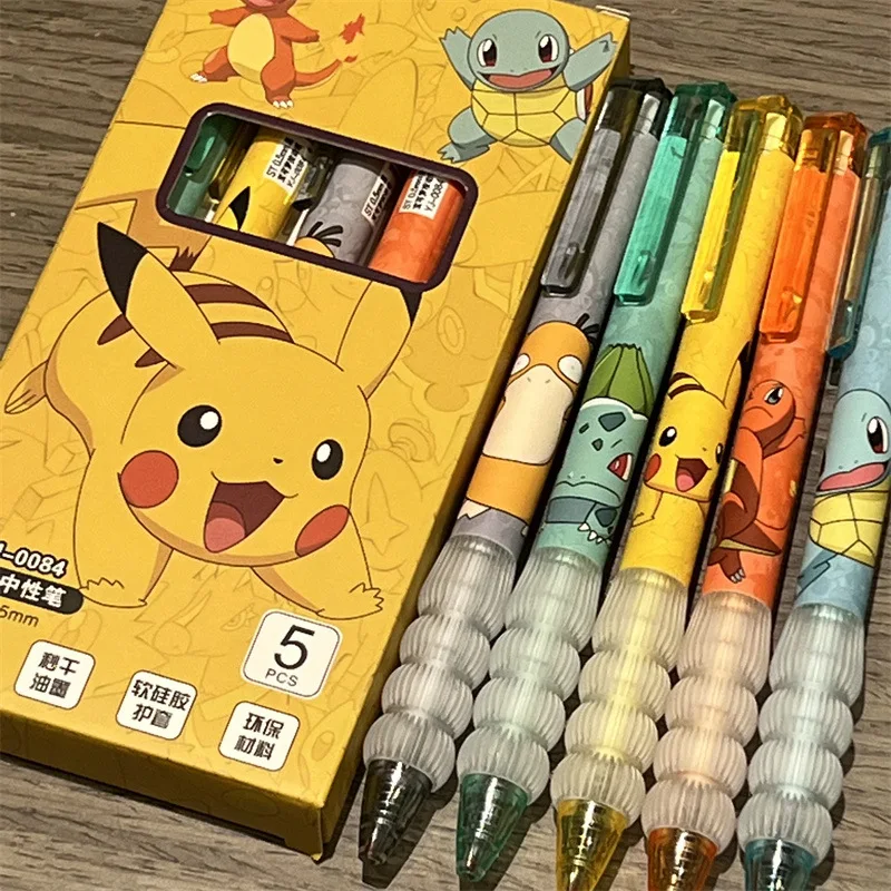 5 Buah Set Pena Gel Pikachu Pe - Gel Ink Pen Set ulasan dan harga