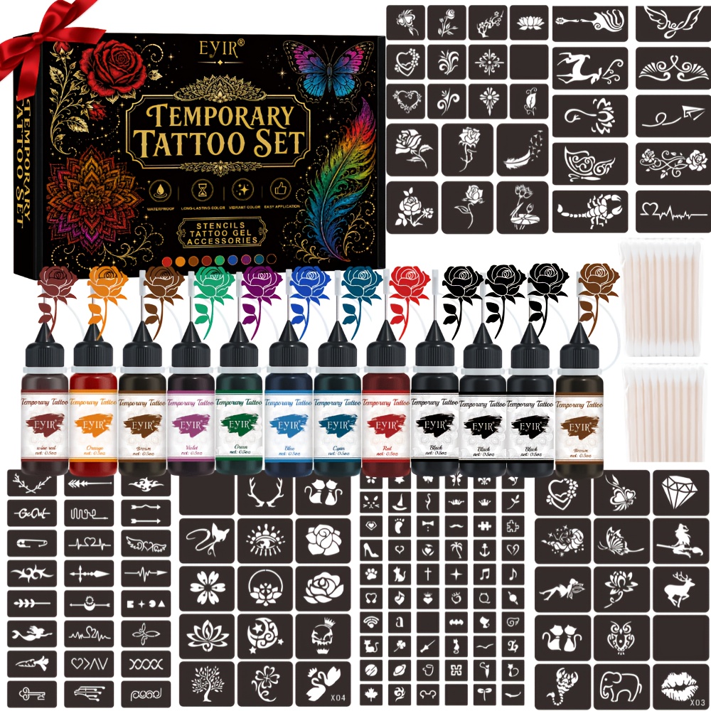 12 Warna Gel Tato Henna Sement - Gel Ink Pen Set ulasan dan harga