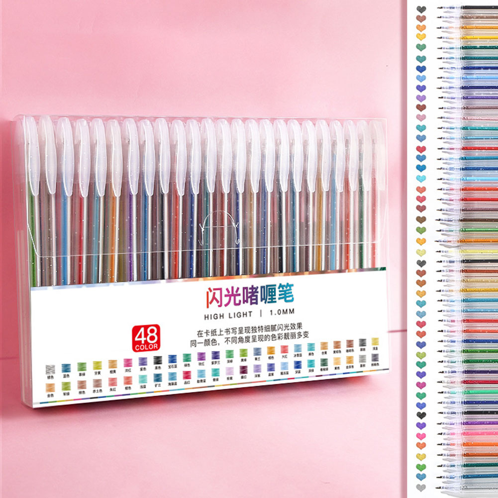 Set Pulpen Gel Glitter Tinta M - Gel Ink Pen Set ulasan dan harga
