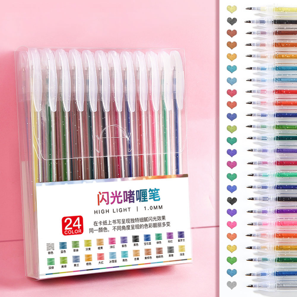 Set Pulpen Gel Glitter Tinta M - Gel Ink Pen Set ulasan dan harga