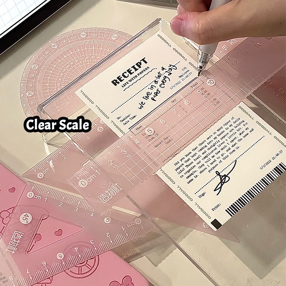 4 Buah/Set Set Penggaris Jelly - Ruler Set Transparent ulasan dan harga
