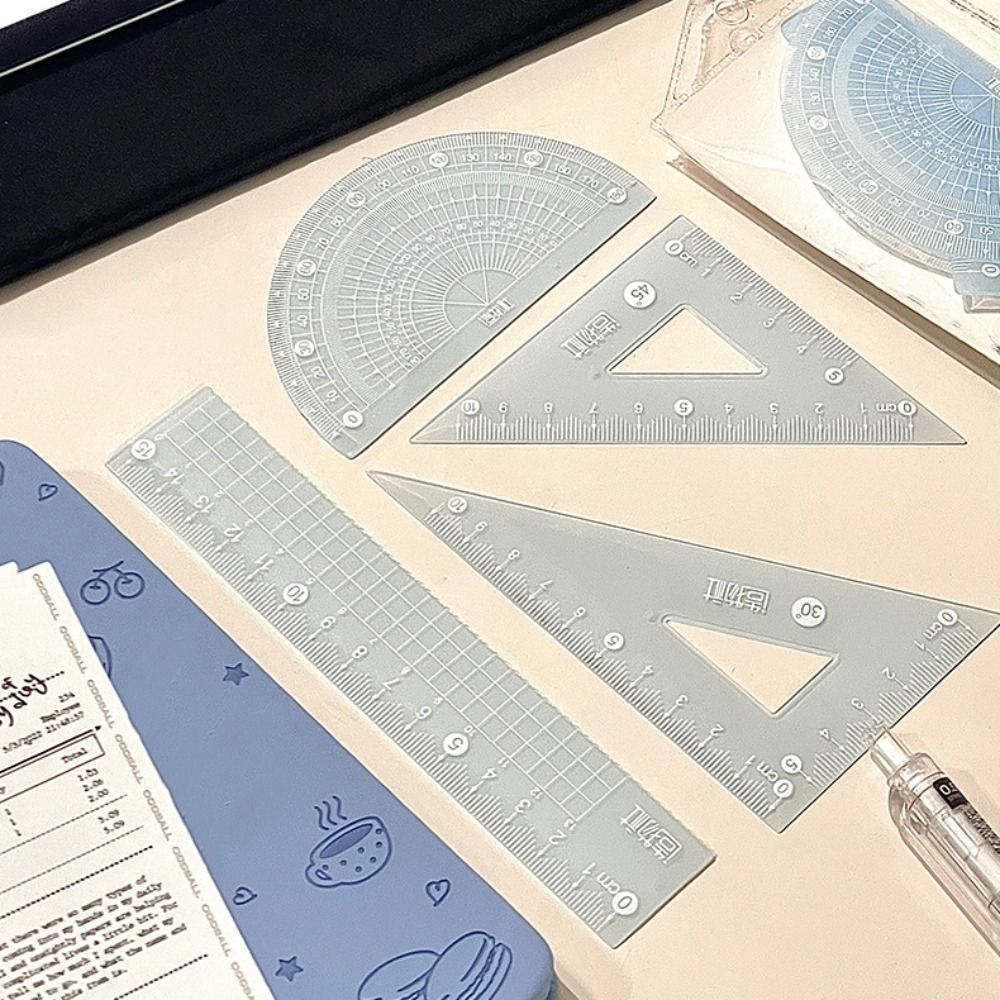 4 Buah/Set Set Penggaris Jelly - Ruler Set Transparent ulasan dan harga